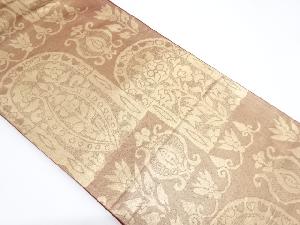 アンティーク 花唐草模様織り出し袋帯(着用可)